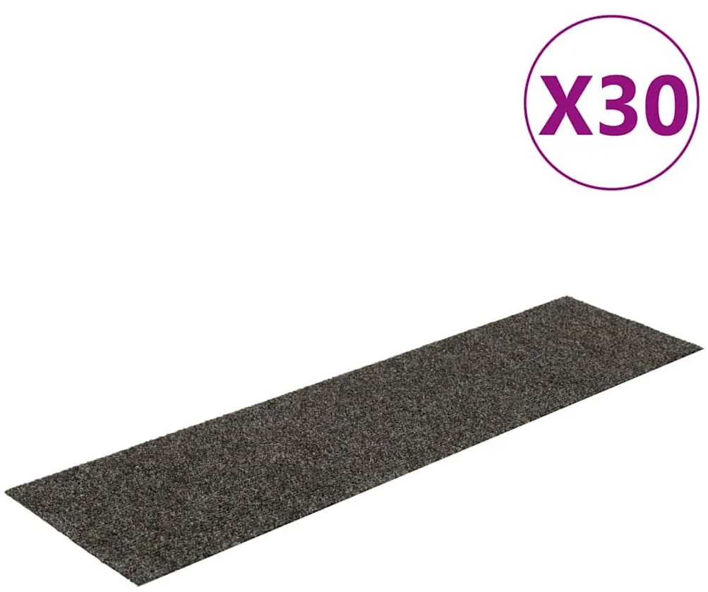 30 db antracitszürke lépcsőszőnyeg öntapadós téglalap alakú