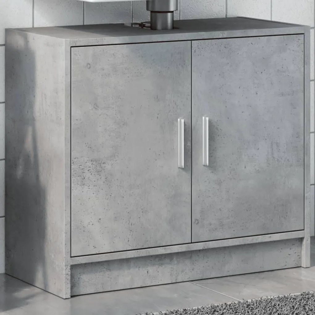 Betonszürke szerelt fa mosdószekrény 63 x 29 x 55 cm