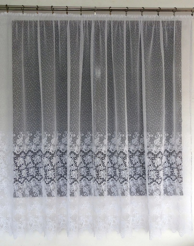 Mg Függöny jacquard 660/57 Fehér 500x180cm Kész Szalaggal M