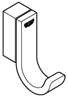 GROHE 41039AL0 - SELECTION Fürdőköpeny kampó, 5,2 cm × 1,5 cm × 4,4 cm, grafit