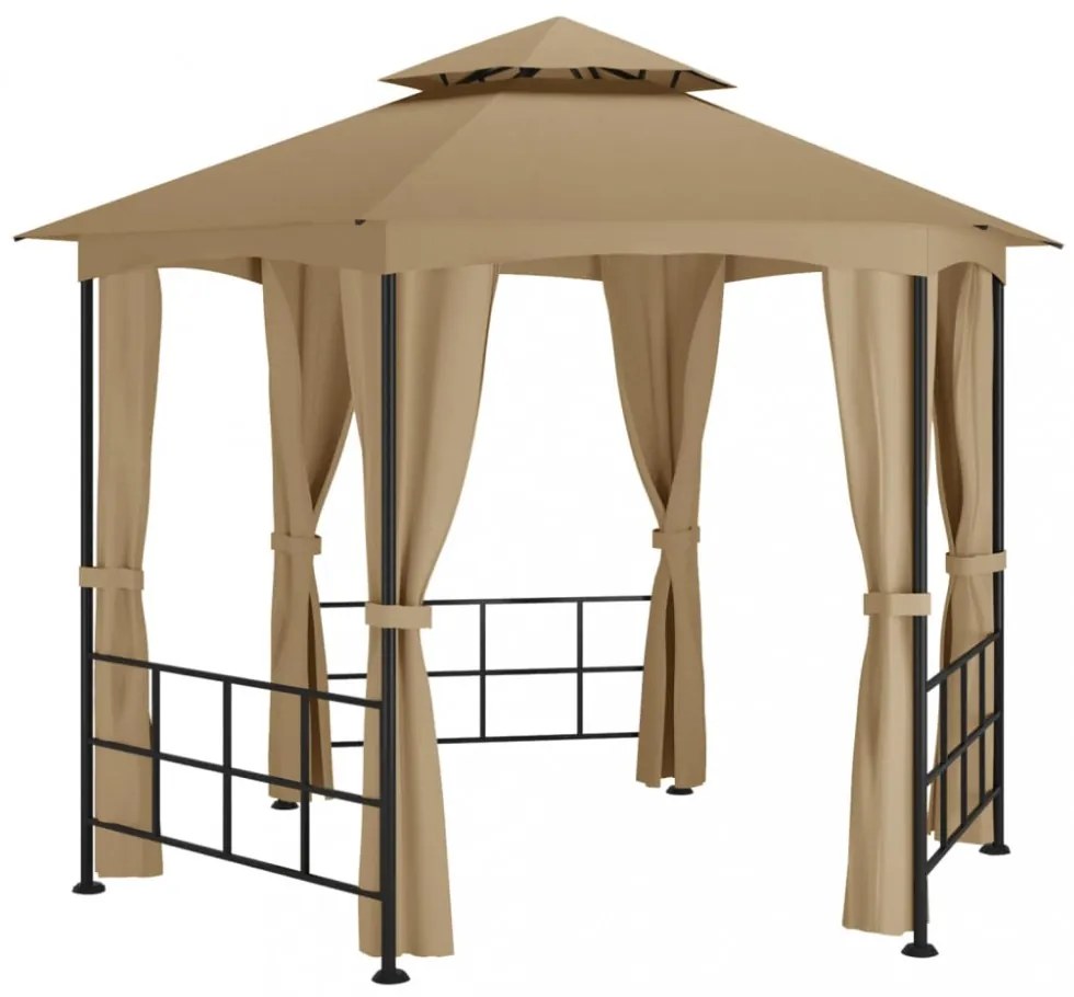 tópszínű pavilon oldalfalakkal 3,1 x 2,7 m