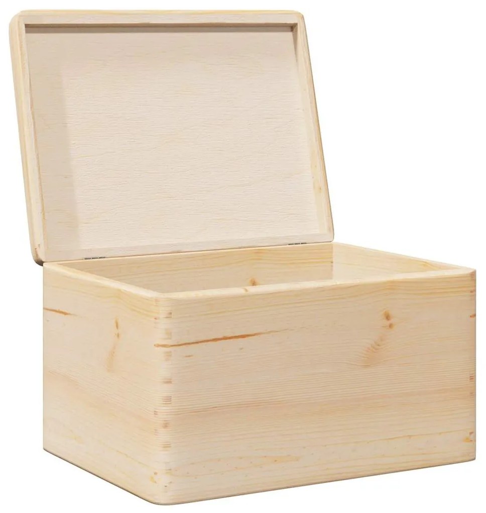 Fa doboz fedővel 40x30x23 cm tömör fa fenyő