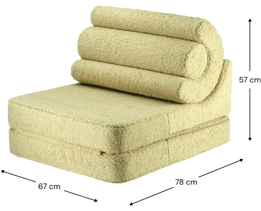 Zöld buklé gyerek fotel Flipster – Wigiwama