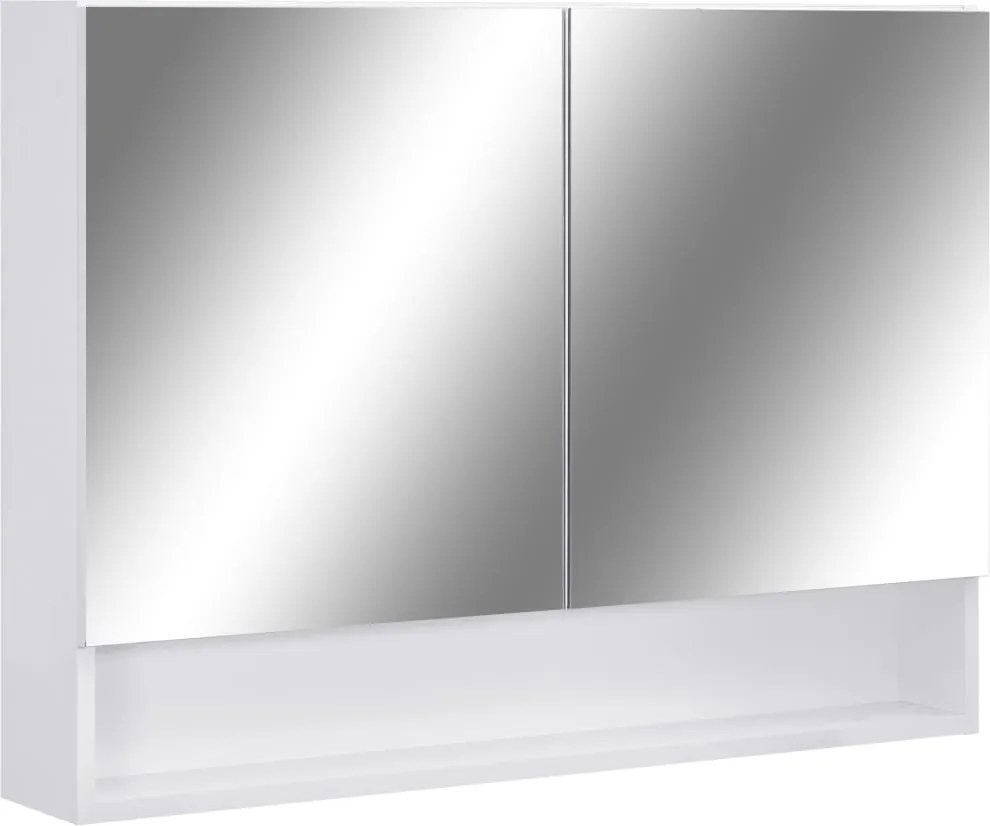 vidaXL fehér MDF tükrös fürdőszobaszekrény 66 x 17 x 63 cm