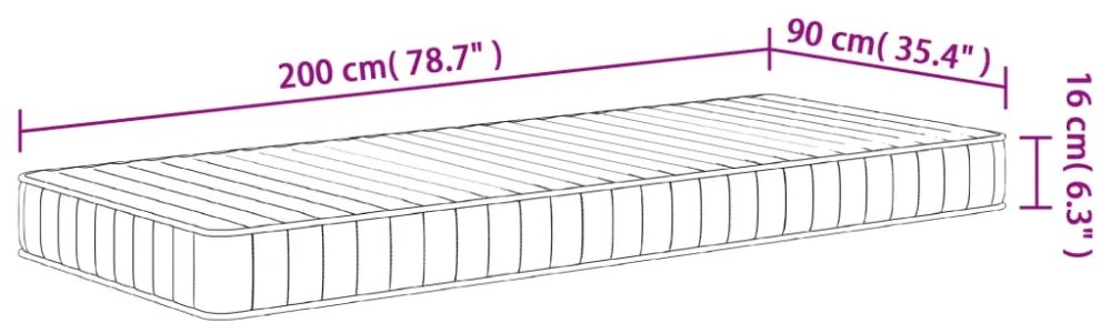közepesen puha habmatrac gyerekeknek 90x200 cm