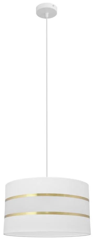 Csillár zsinóron HELEN 1xE27/15W/230V á. 35 cm fehér/arany