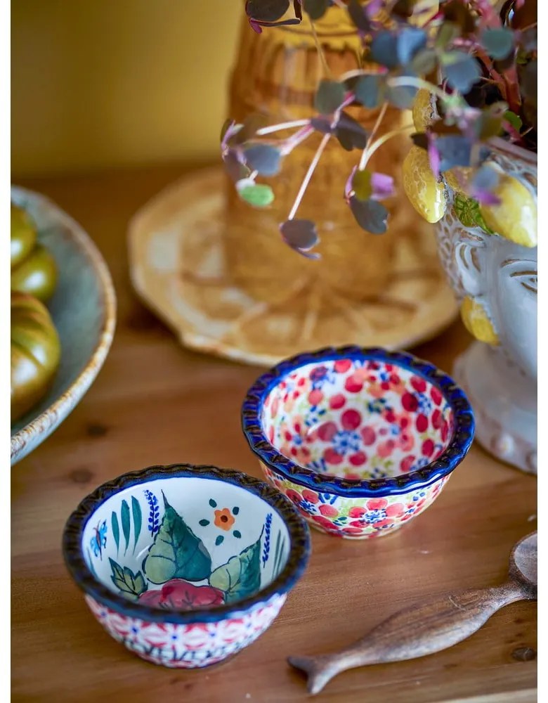 Piros kőedény szervírozó tálka szett 2 db-os 95 ml Florist – Bloomingville