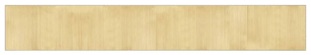 négyszögletű világos természetes bambusz szőnyeg 60 x 400 cm