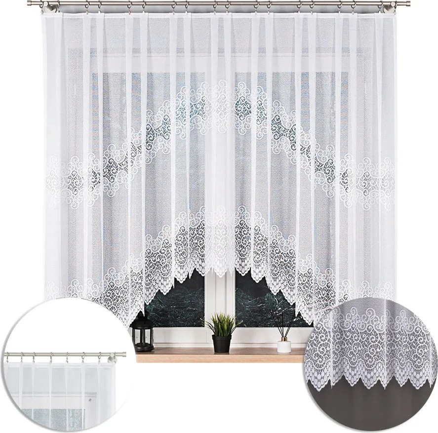 Függöny kész függöny a nappaliba klasszikus jacquard függöny 250x150 cm Violetta