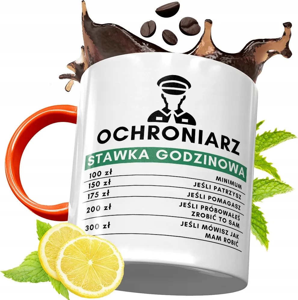 Narancssárga Bögre Biztonsági Őrnek Ajándék fényképes nyomtatással