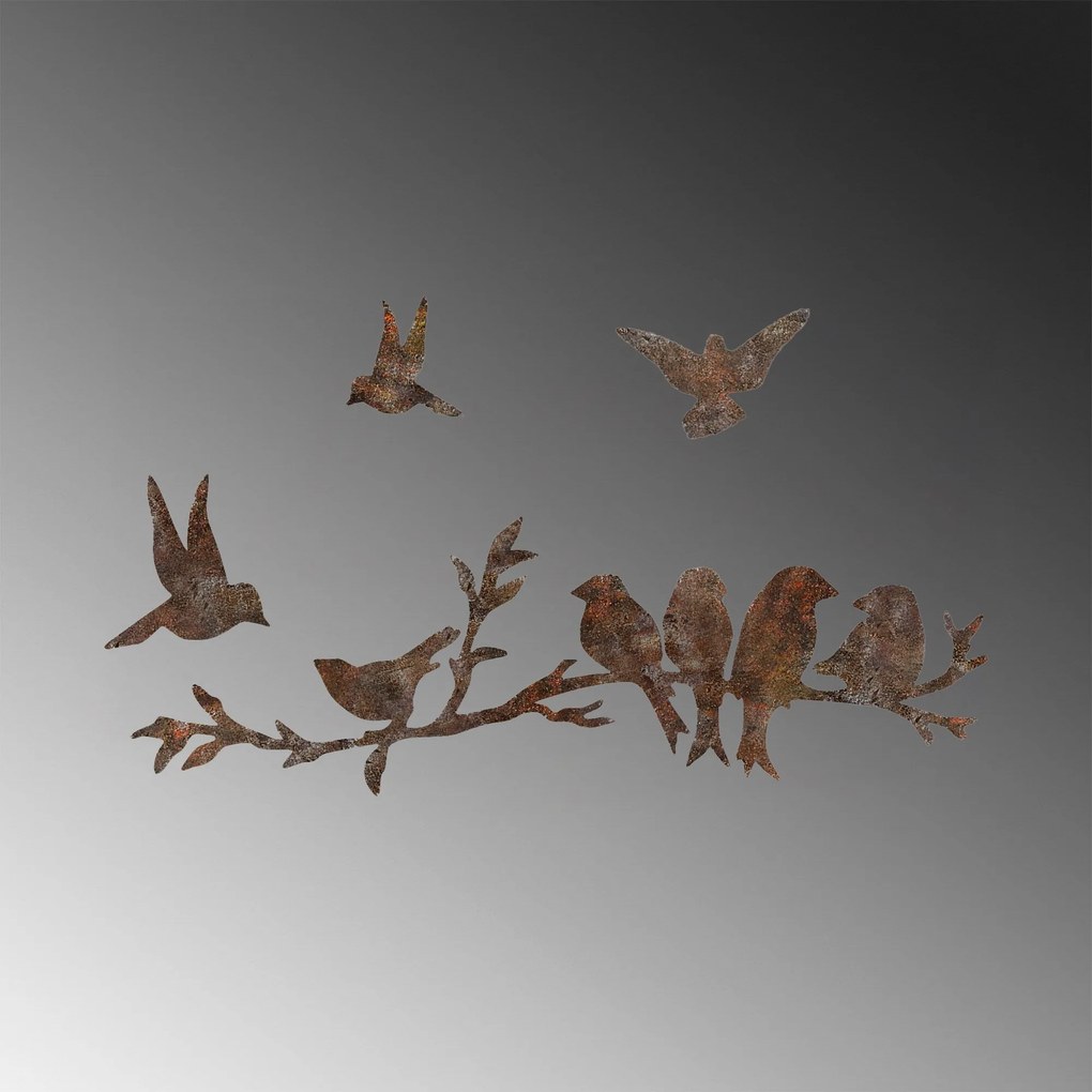Fém fali dekoráció, Rusty Birds 2