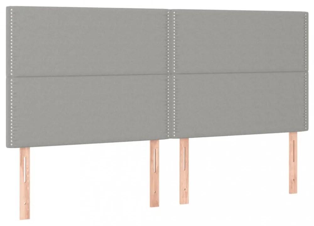 világosszürke szövet ágykeret matrac nélkül 200 x 200 cm