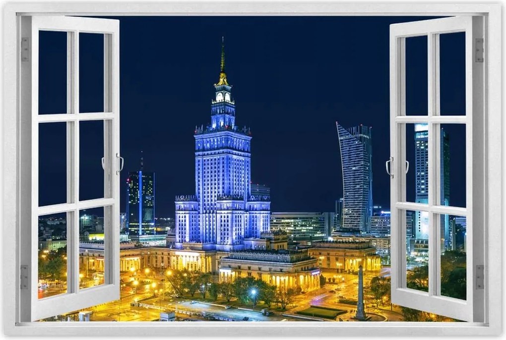 Poszterek 60x40 Varsó éjszaka Palota