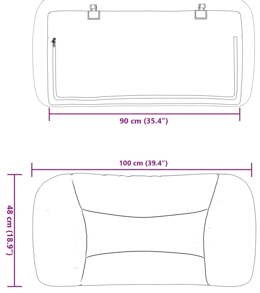 fekete szövet fejtámla párna Hvar 90 cm