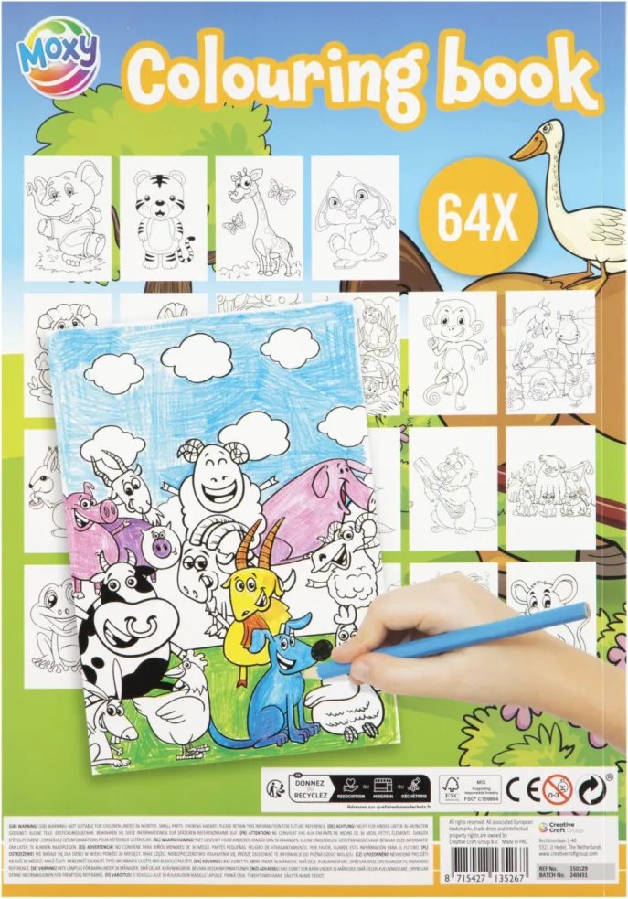 Állatos Moxy színező 64 oldal