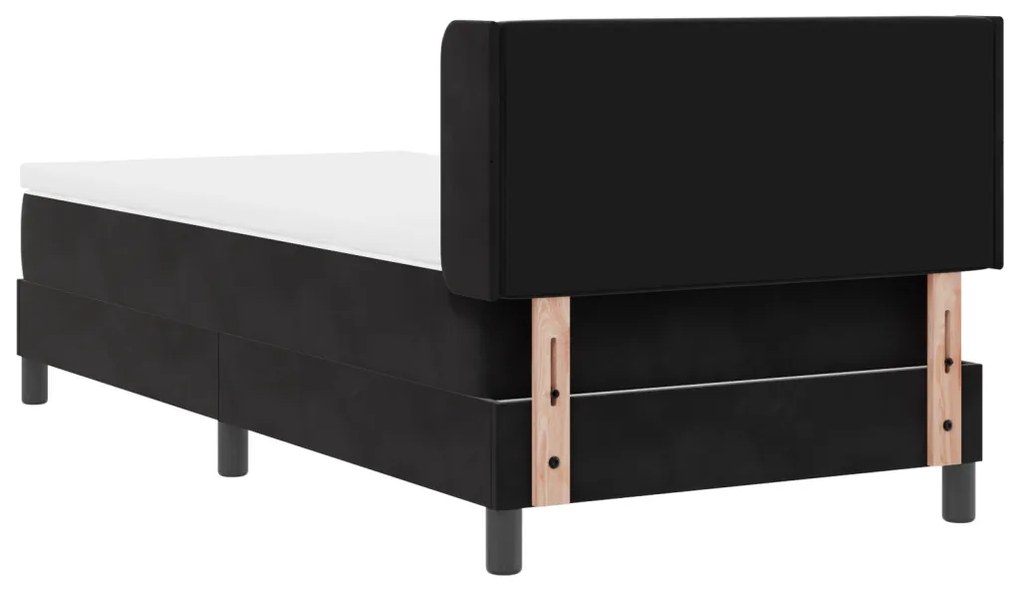Box Spring Ágy Matraccal Fekete 90x200 cm Bársony