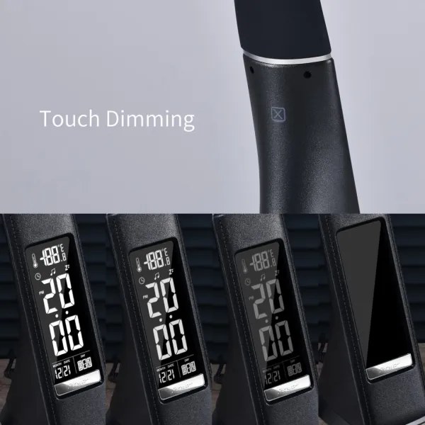 Brilagi - LED Dimmelhető asztali lámpa kijelzővel PELLE LED/7W/230V fekete