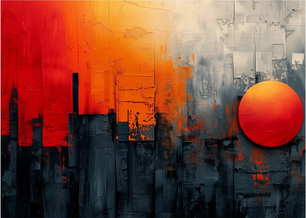 Kép - Absztrakt festmény a városról (70x50 cm)