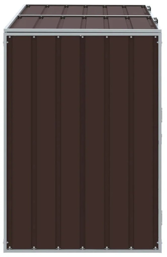 barna acél kerekes szemetes tároló dupla tárolókhoz 138 x 79 x 117 cm