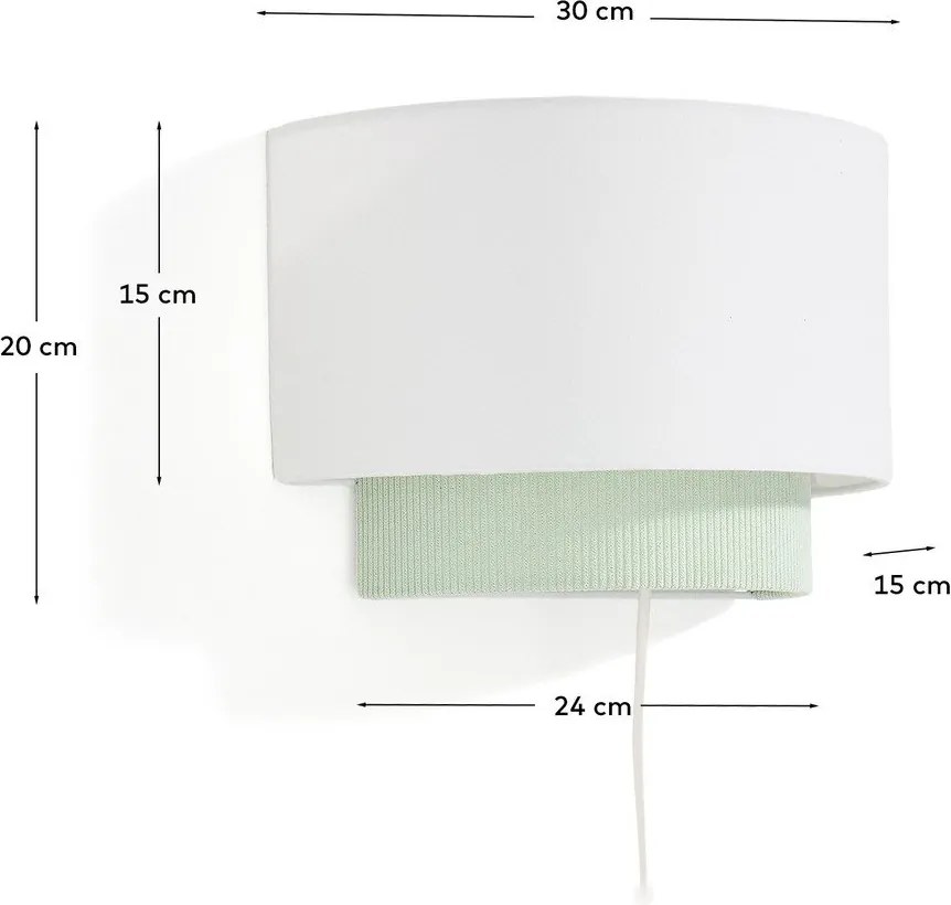 Fehér-türkiz gyerek lámpa textil búrával Bianella – Kave Home