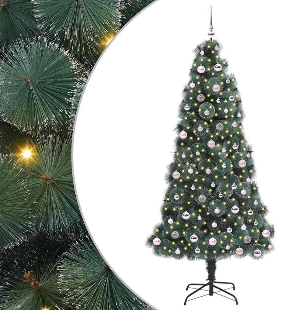 Műfenyő, előre világított karácsonyfagolyó készlettel 240 cm