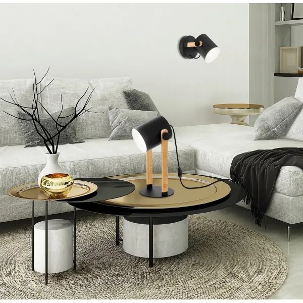 Eglo 43047 - Asztali lámpa HORNWOOD 1xE27/28W/230V