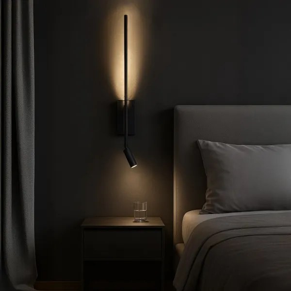 LED fali lámpatest TORCH LED/6W/230V + LED/3W fekete