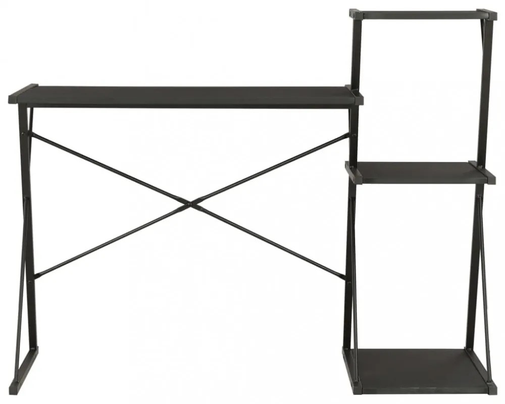fekete íróasztal polccal 116 x 50 x 93 cm