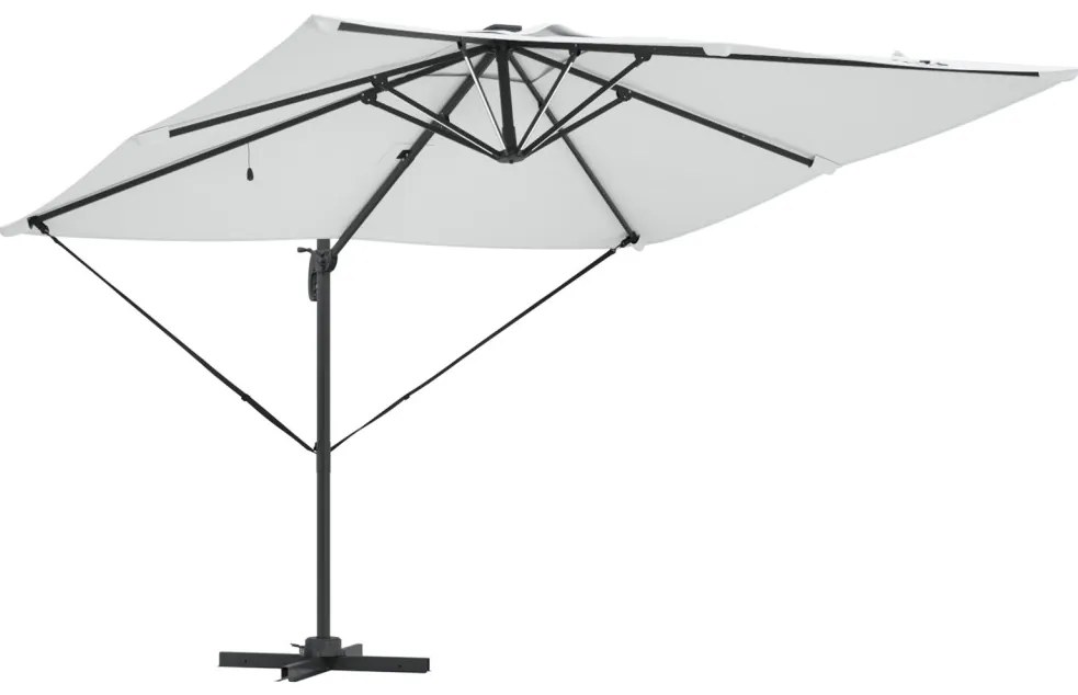 Konzolos Roma napernyő LED-del Homok 286x285x270 cm Alumínium