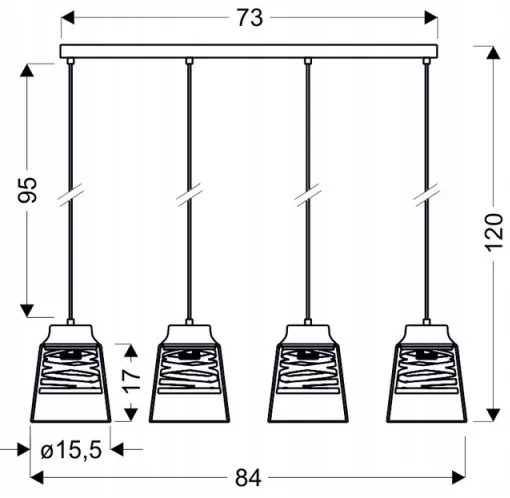 Csillár FRESNO 4xE27/60W/230V