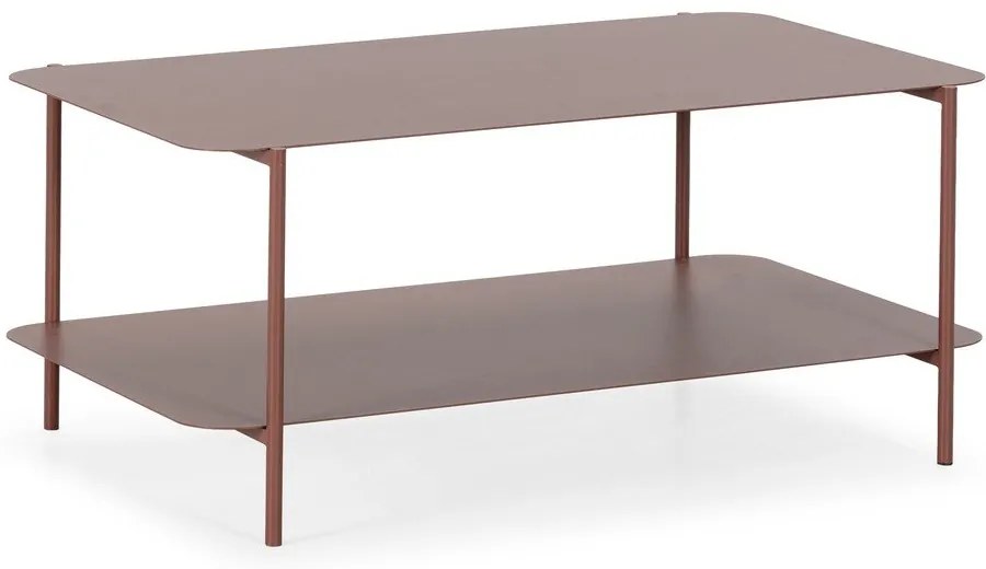 Terrakotta színű fém dohányzóasztal 58x90 cm Beatrix – MOME