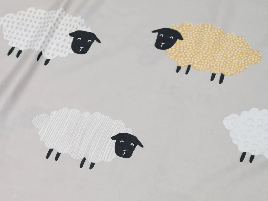 Mikroszálas ágynemű SHEEP DREAM szürke Ágyneműhuzat mérete: 2 db 70 x 90 cm | 200 x 220 cm