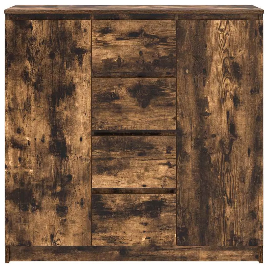füstölt tölgy szerelt fa tálalószekrény fiókos 100,5x35x98,5 cm