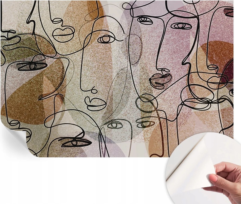 Öntapadós fotótapéta Nappali és Hálószoba Irodába Lineáris arcok 104x70
