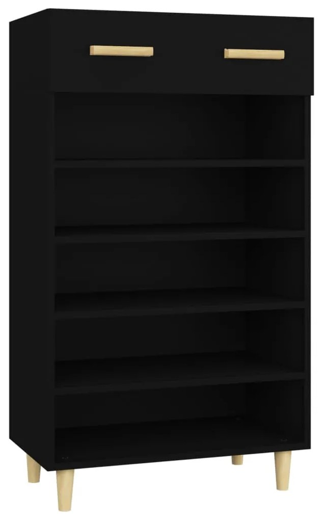fekete szerelt fa cipőszekrény 60 x 35 x 105 cm