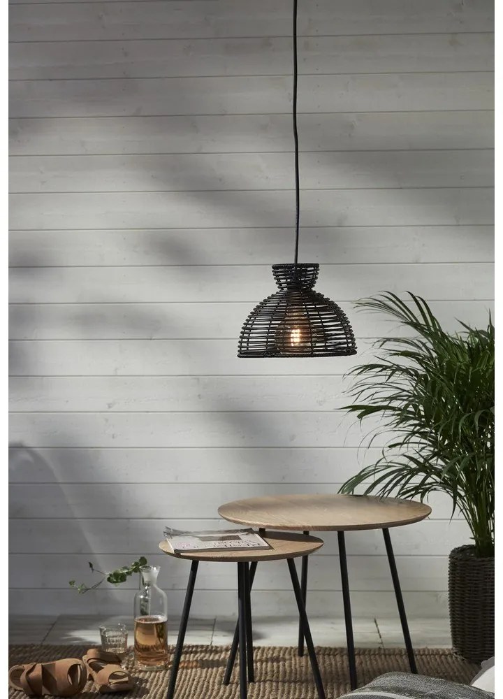 Runde fekete kültéri mennyezeti lámpa búra, ø 26 cm - Star Trading