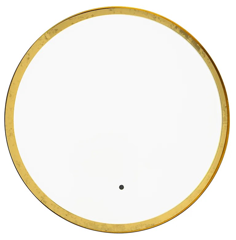 Fürdőszobai tükör fekete arannyal, LED-del és érintős dimmerrel - Pim