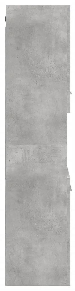 betonszürke szerelt fa függő fürdőszobaszekrény 30x30x130 cm