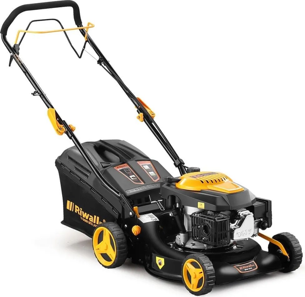Benzinmotoros fűnyíró Riwall 46 cm vágásszélesség 146 cm motortérfogat³