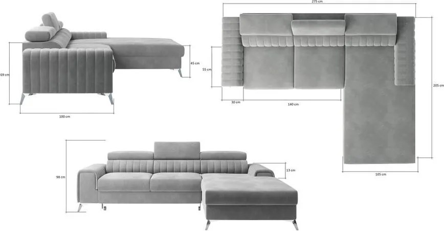 Grayson L-alaku sarok kanapé