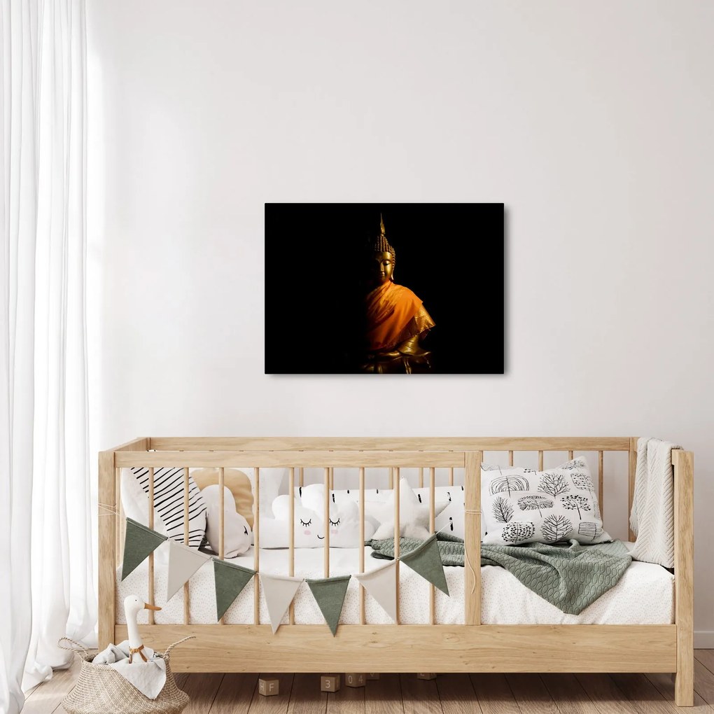 Kép - Arany Buddha szobor (70x50 cm)