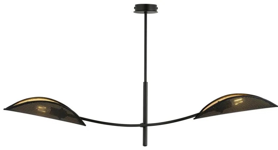 Csillár rúdon LOTUS 2xE14/10W/230V fekete/arany