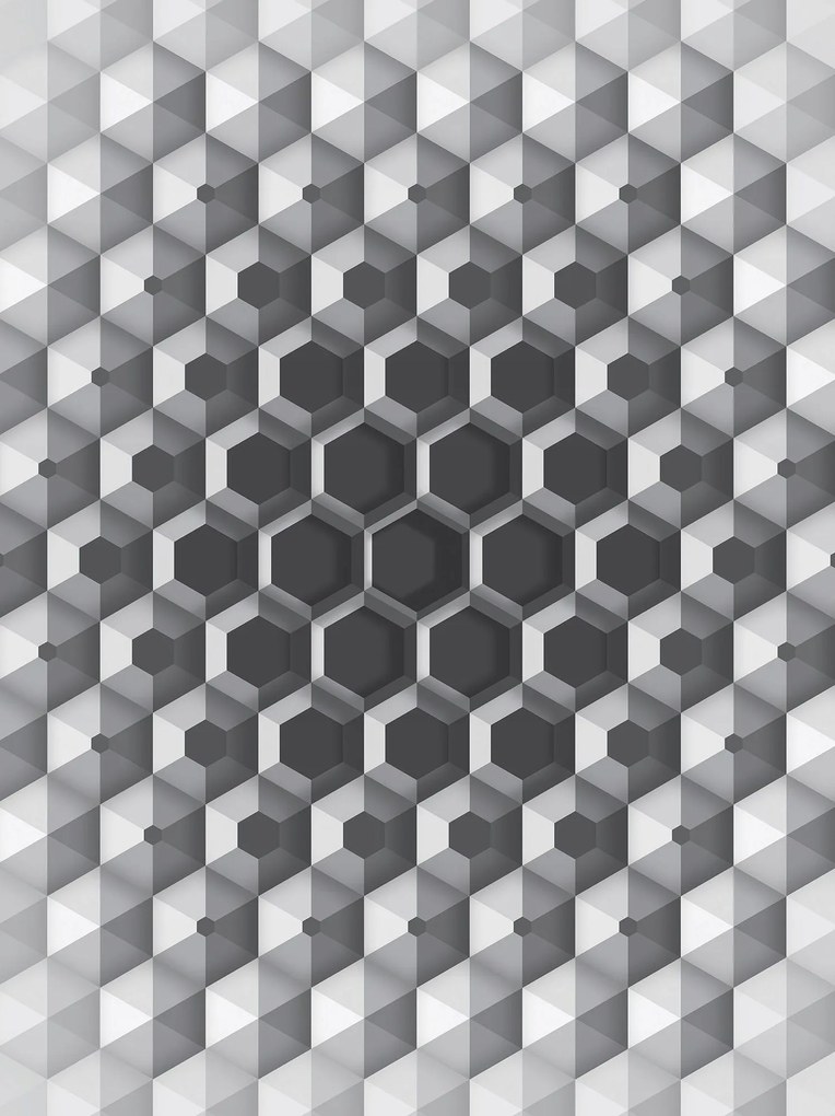 Fotótapéta Geometriai hatszögek vinil 184x254 Árnyék fény játék +ragasztó