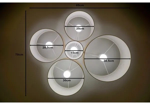 Duolla - Mennyezeti lámpa ROLLER PENTO 5xE27/60W/230V arany