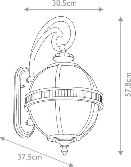 Kichler KL-HALLERON-2M-BU - Kültéri fali lámpa HALLERON 3xE14/40W/230V IP44