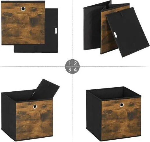 Összecsukható tárolódobozok, 6 kockából álló készlet