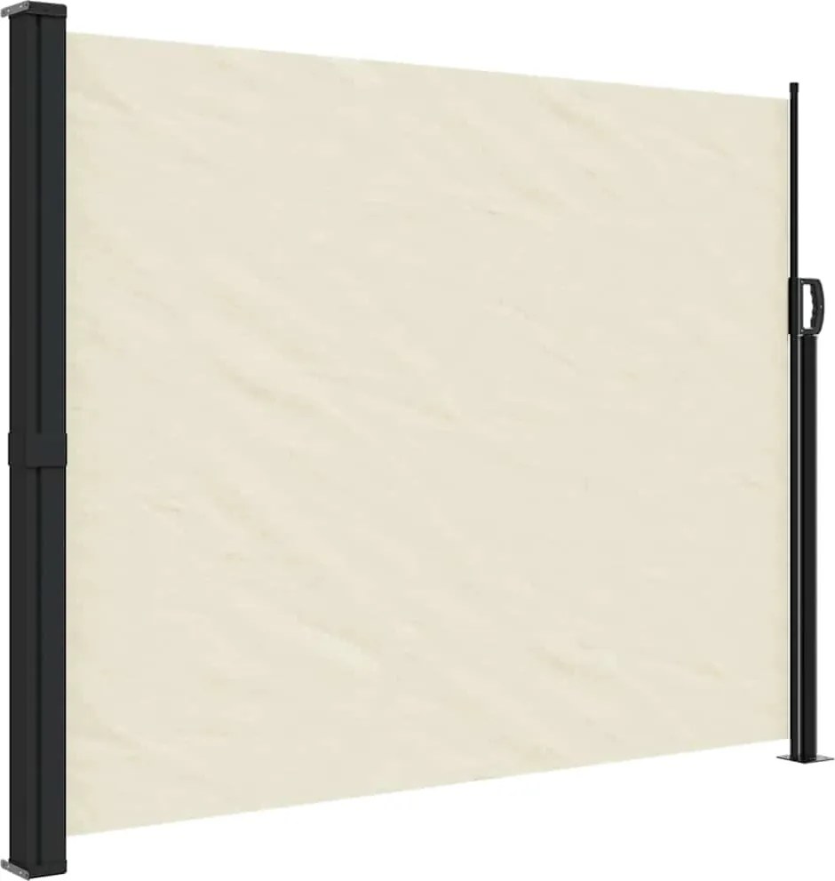 vidaXL krémszínű behúzható oldalsó napellenző 160 x 600 cm