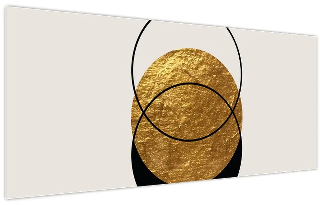 Kép - Absztrakció arany és fehér N⁰2 (120x50 cm)