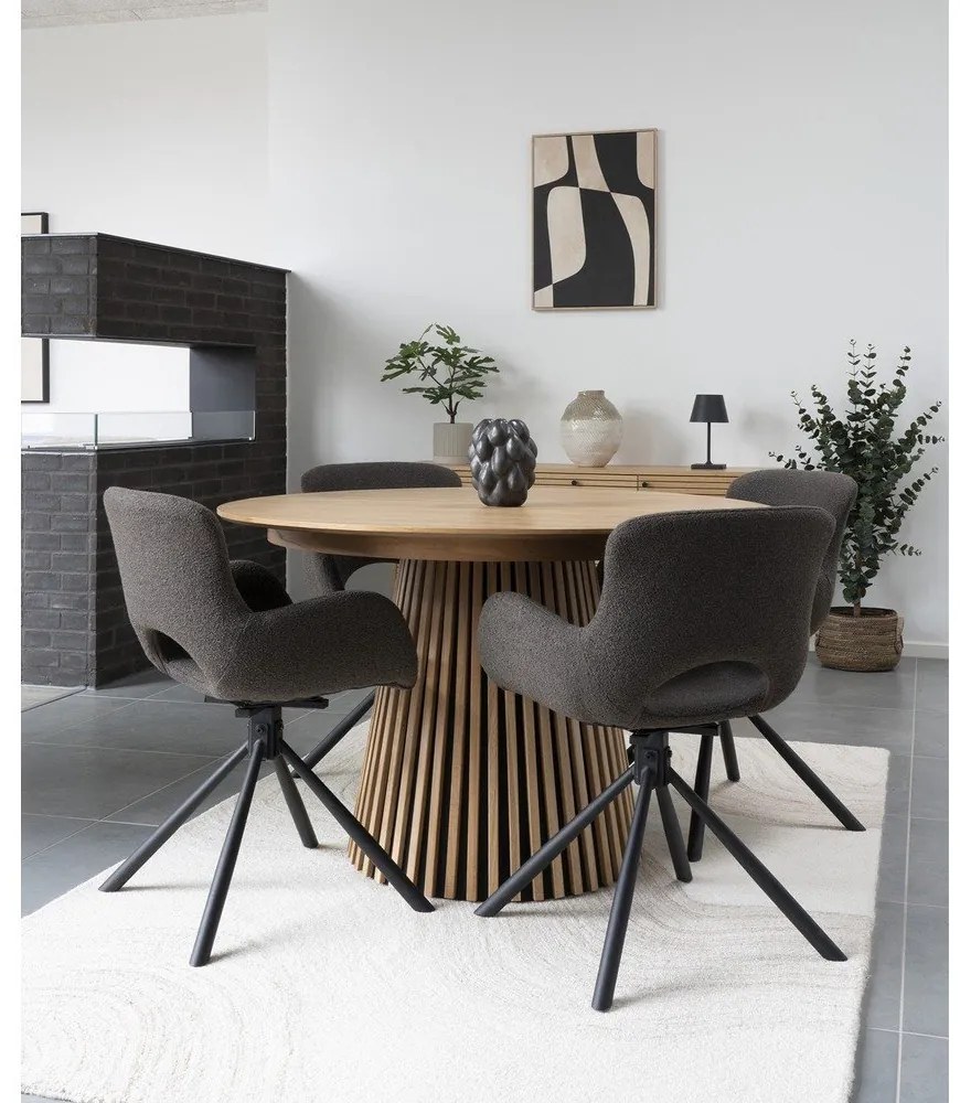 Barna kárpitozott karfás étkezőfotel szett 2 db-os Amorim – House Nordic