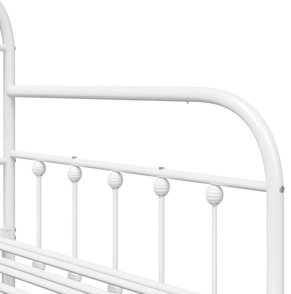 vidaXL Nappali ágykeret fejtámlával Fehér 90 x 190 cm Acél